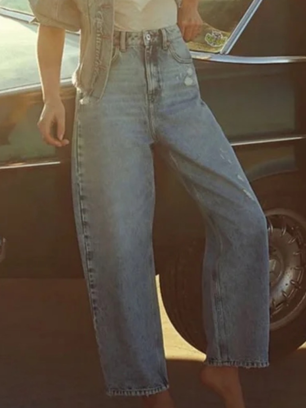 Free People x We The Free Revolve Frank Dad Jeans Wide Leg Size 24 Classic